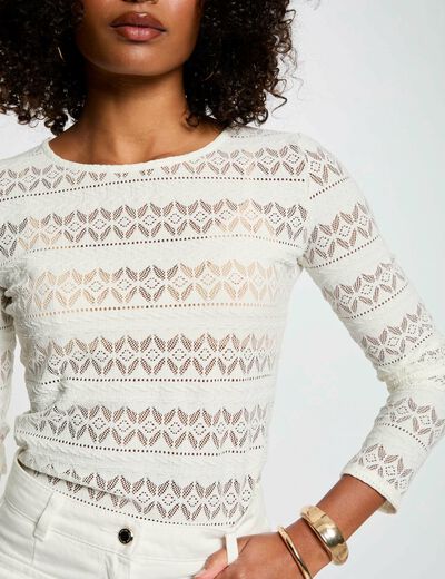 Camiseta manga larga blanco mujer