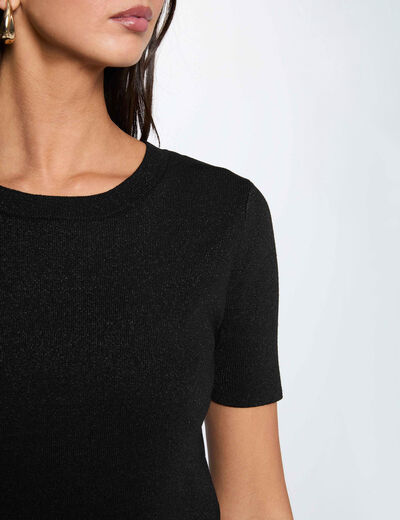 Jersey cuello redondo negro mujer