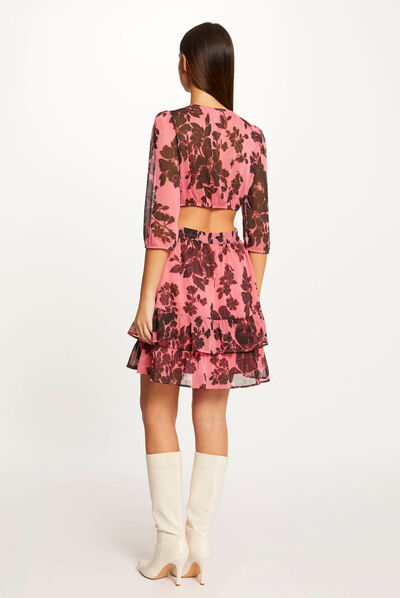 Vestido recto estampado floral multicolor mujer