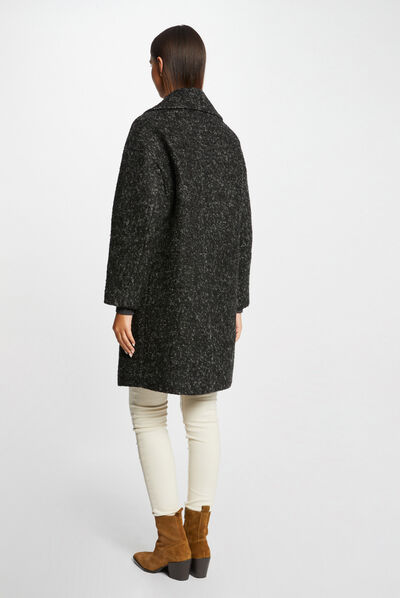 Abrigo largo extragrande gris anthracite mujer