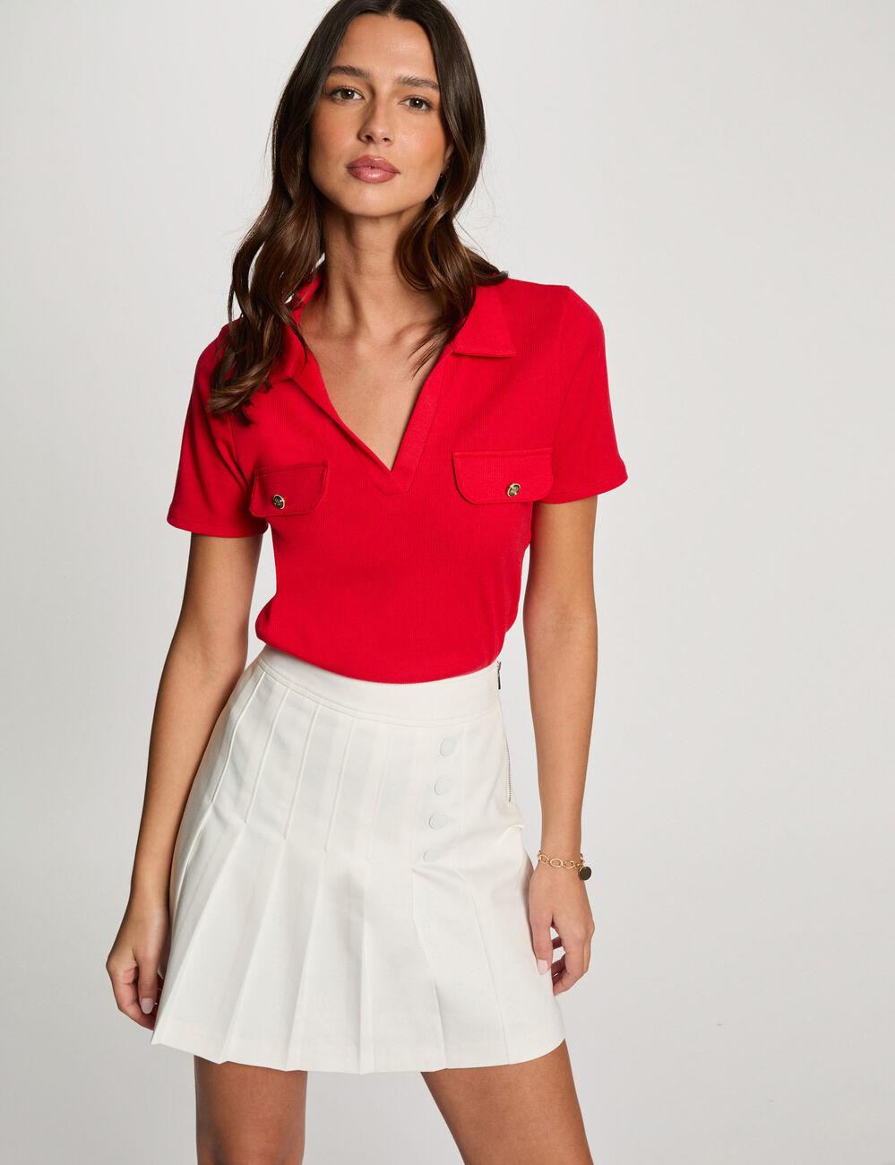 Camiseta manga corta rojo mujer