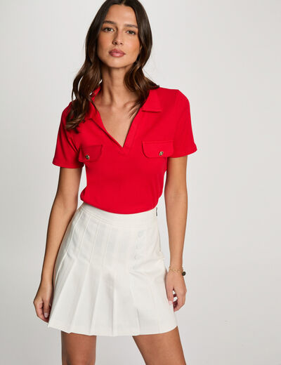 Camiseta manga corta rojo mujer