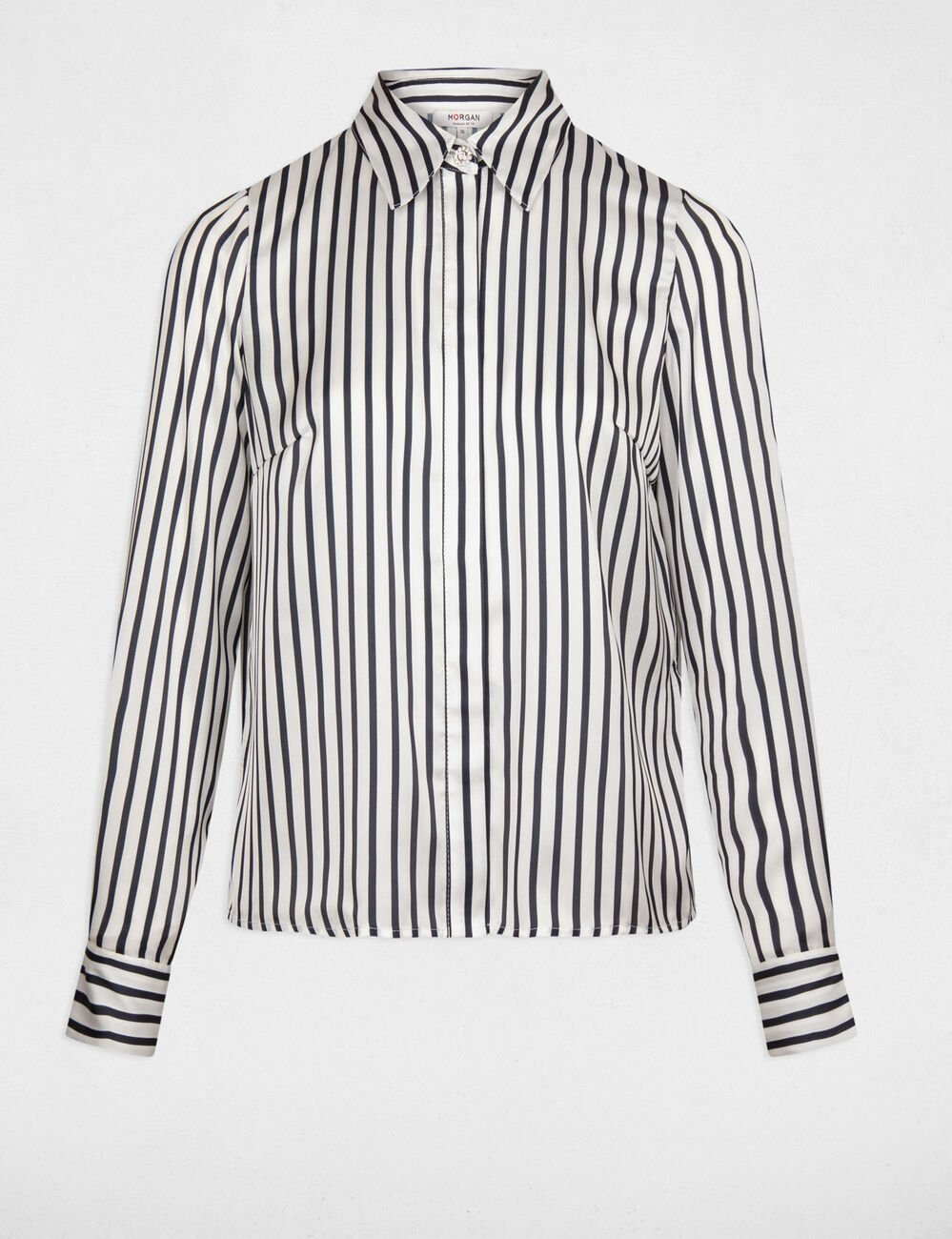 Camisa manga larga rayas multicolor mujer