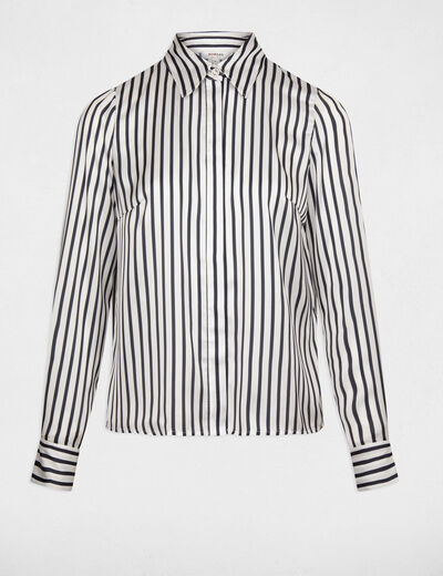 Camisa manga larga rayas multicolor mujer
