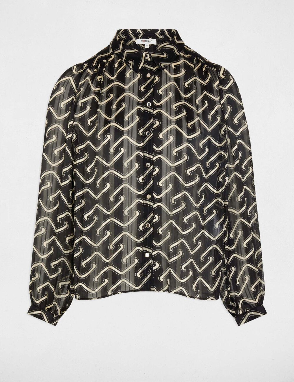 Camisa de gasa estampada multicolor mujer