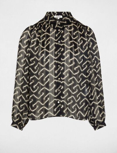 Camisa de gasa estampada multicolor mujer