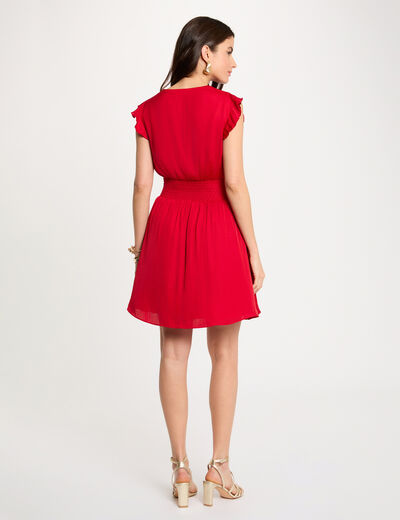 Vestido corto holgado rojo mujer