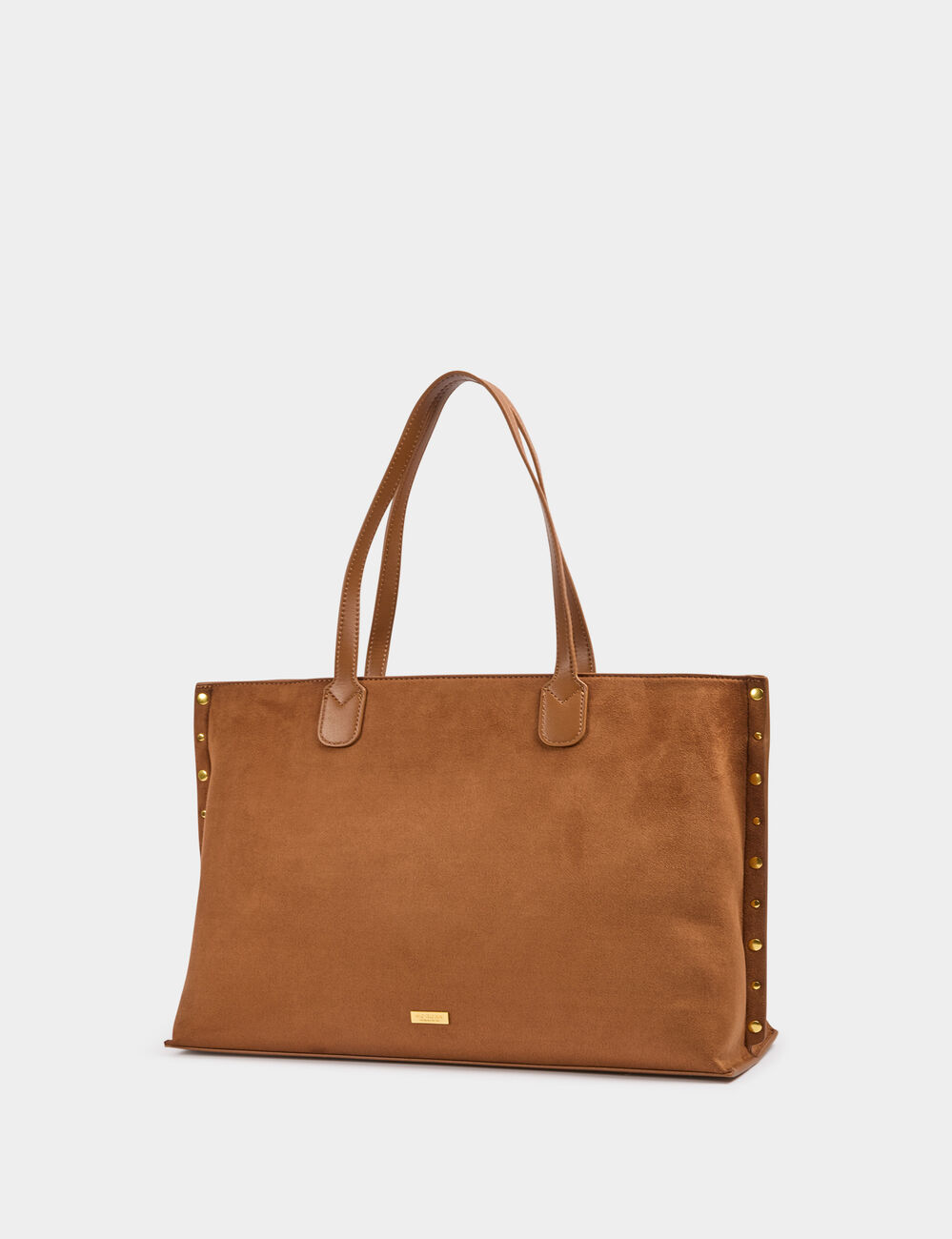 Bolso tote con tachuelas c&aacute;mel mujer