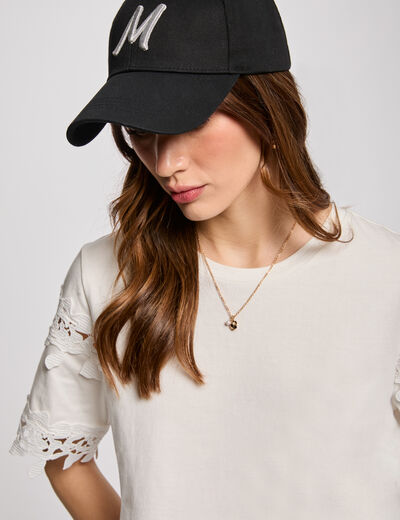 Gorra bordada M negro mujer