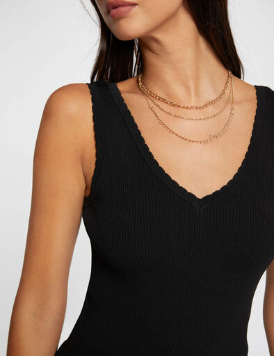 vestido punto largo entallado negro mujer Vestido punto largo entallado negro mujer