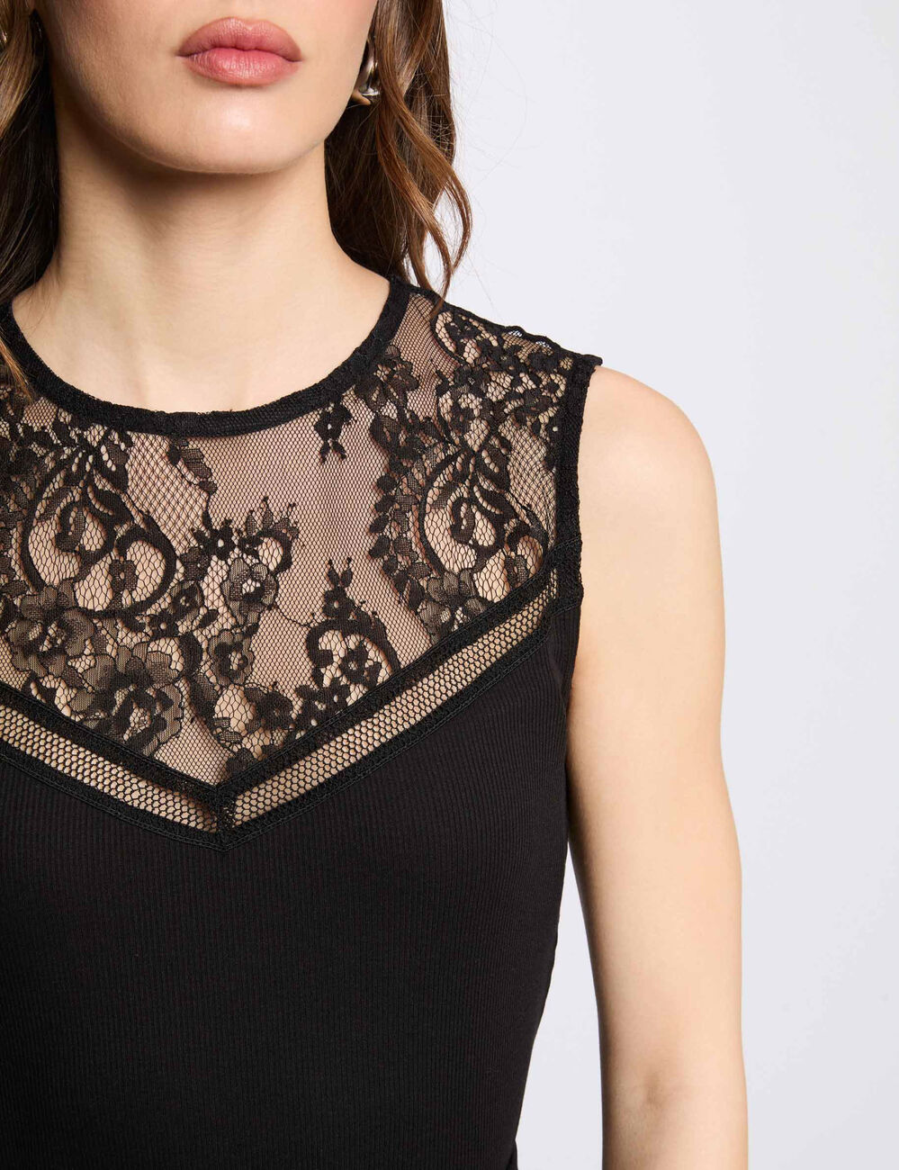 Camiseta sin mangas negro mujer