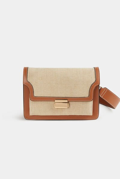 Bolso en bandolera con solapa marrón mujer