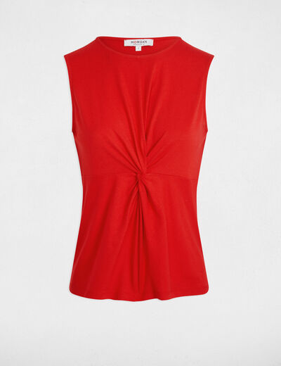 Camiseta sin mangas rojo mujer