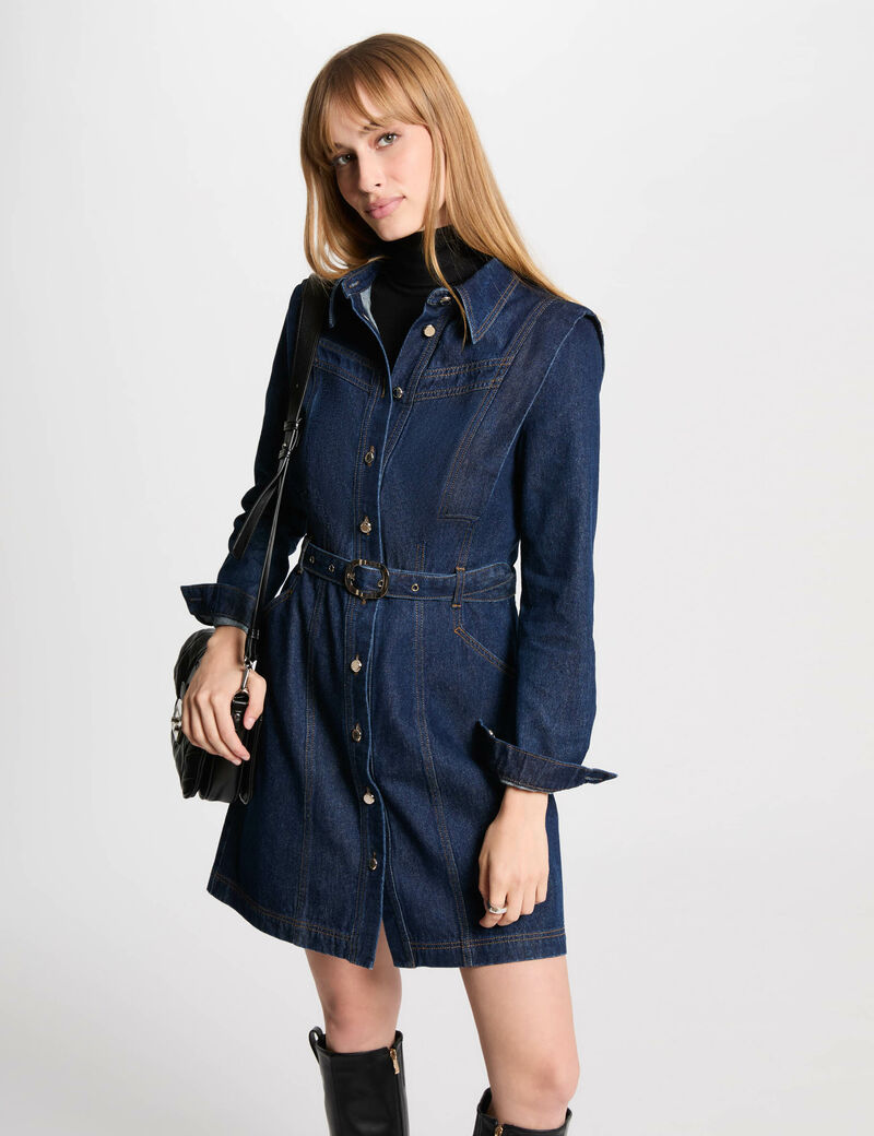 vestido ajustado vaquero denim crudo mujer Vestido ajustado vaquero denim crudo mujer