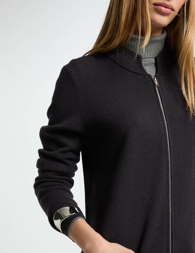 Cárdigan largo con manga larga gris anthracite mujer