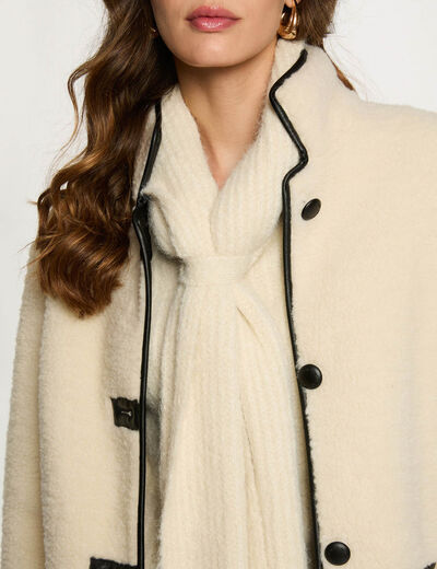 Abrigo oversize suave beige mujer