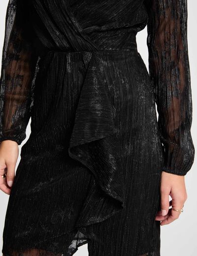 Vestido corto ajustado negro mujer