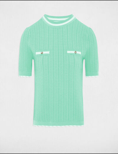 Jersey manga corta verde menta mujer