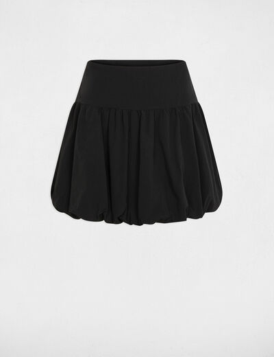 Falda globo de tiro bajo negro mujer