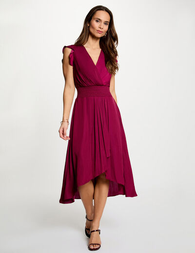 Vestido recto holgado sin mangas ciruela mujer