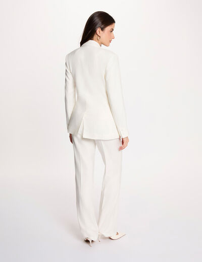 Chaqueta de traje con finas rayas blanco mujer
