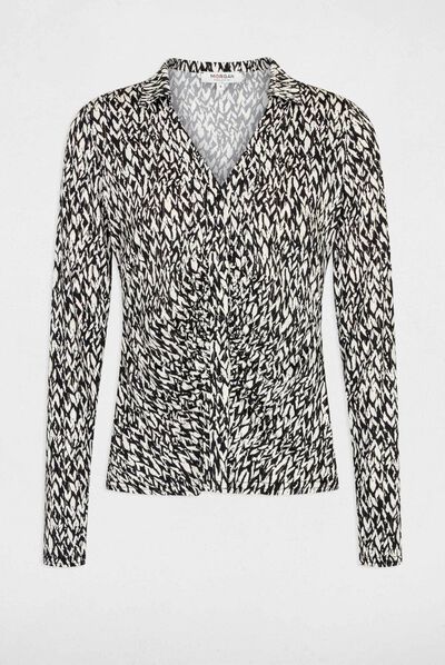 Camiseta manga larga estampado abstracto multico mujer