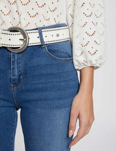 Vaquero slim talle estándar denim stone mujer