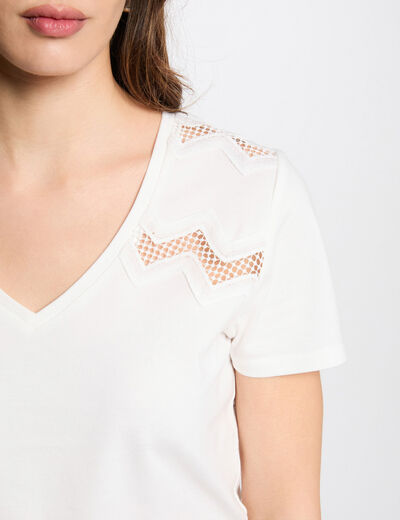 Camiseta manga corta blanco mujer