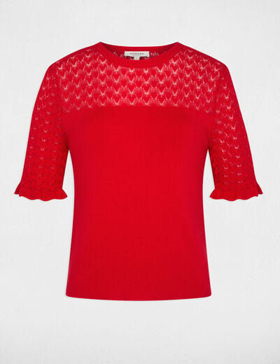 Jersey de mangas cortas rojo mujer