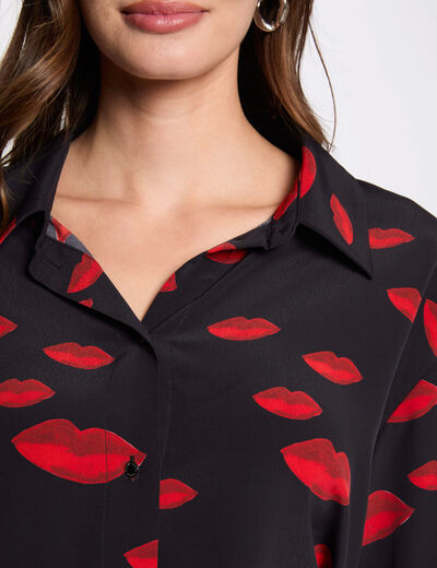 Camisa manga larga multicolor mujer