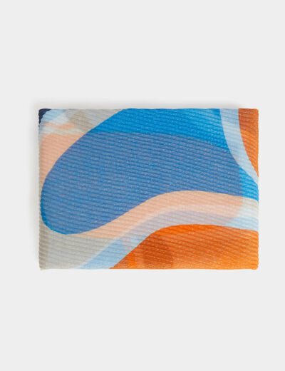 Fular plisado estampado multicolor mujer