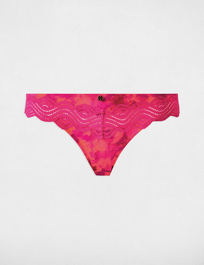 Slip de encaje rosa mujer