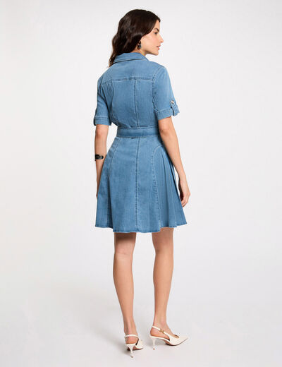 Vestido corto vaquero denim stone mujer