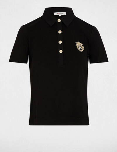Camiseta manga corta negro mujer