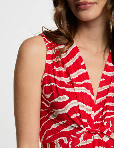 Vestido corto estampado multicolor mujer