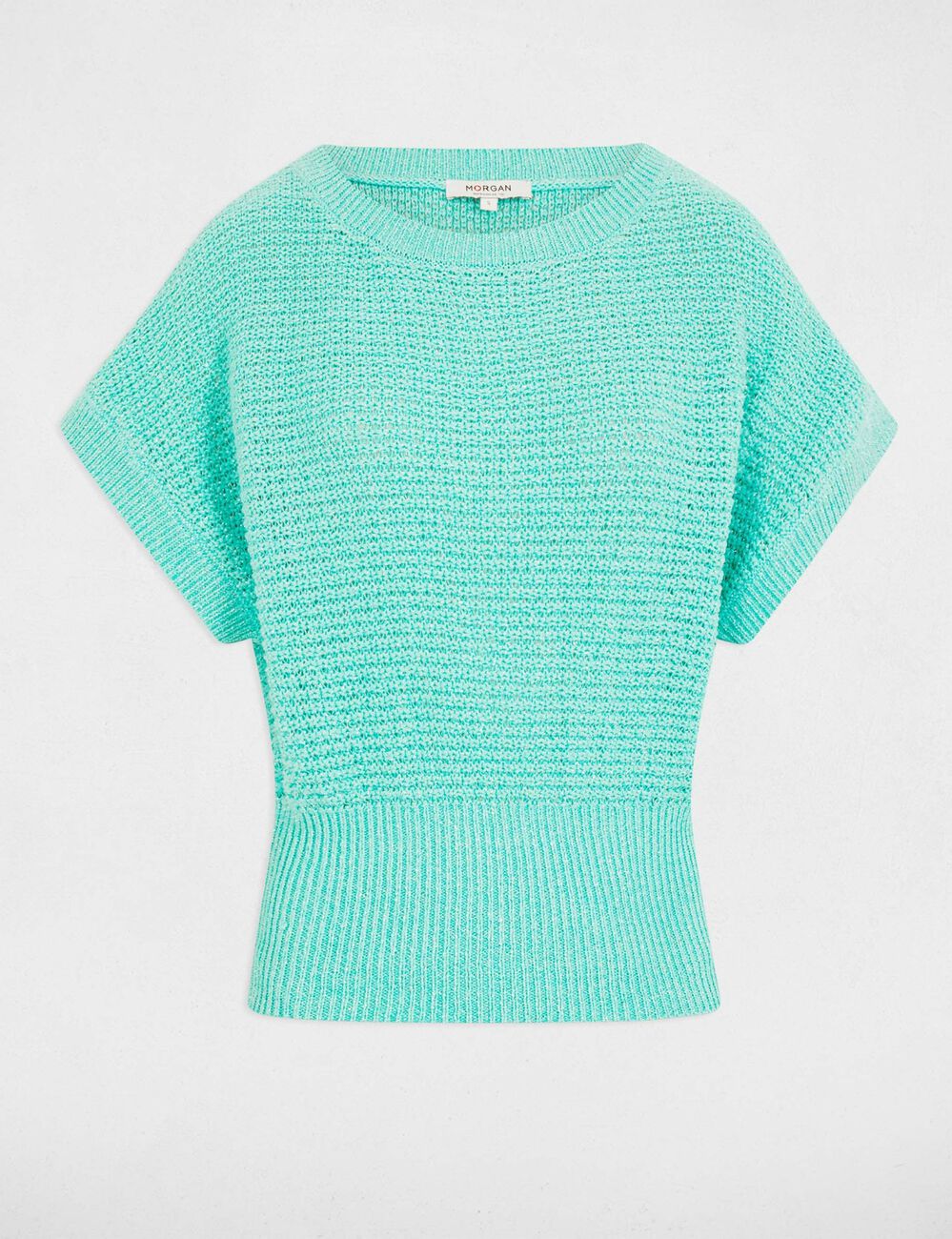 Jersey manga corta verde emeralda mujer