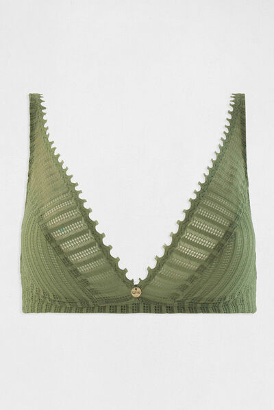 Sujetador suave verde caqui mujer