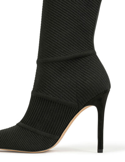 Botas de tacones de aguja negro mujer