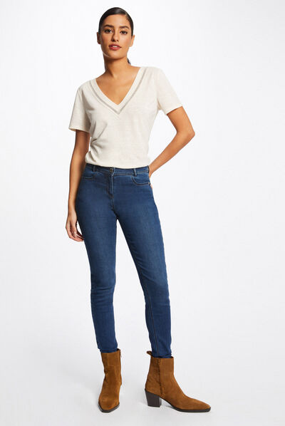 Vaquero slim talle estándar vaquero stone mujer
