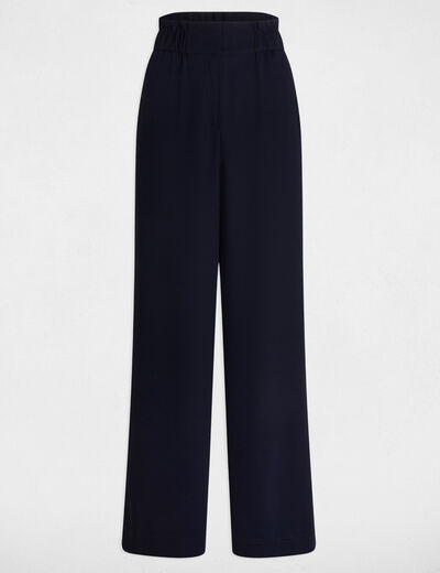 Pantalón pernera ancha azul marino mujer