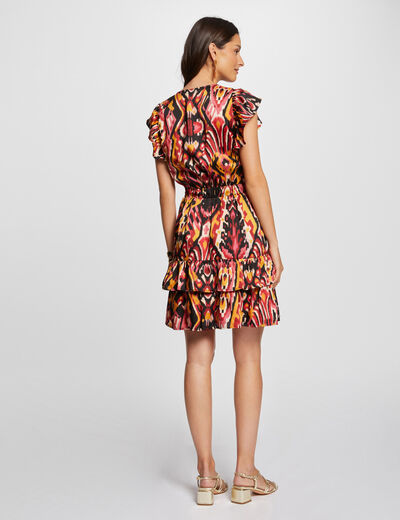 Vestido entallado estampado multico mujer