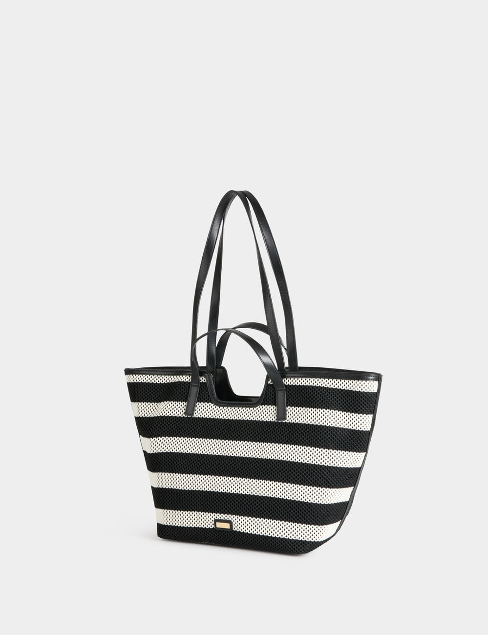 Bolso tote tejido blanco mujer