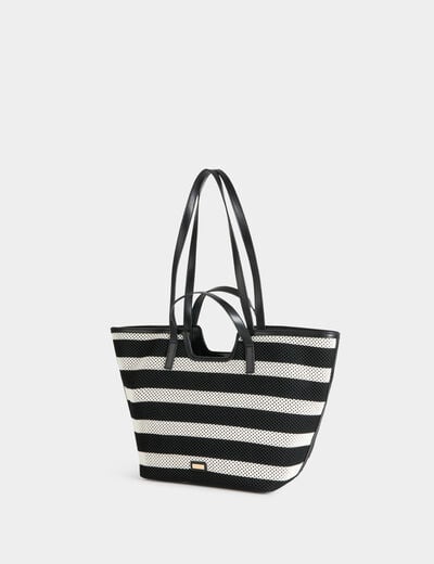 Bolso tote tejido blanco mujer