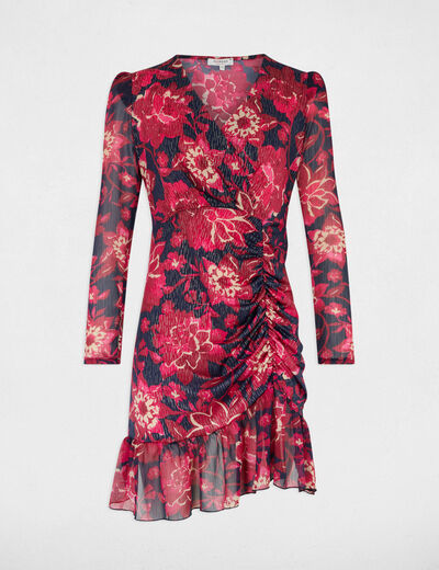 Vestido corto estampado multicolor mujer
