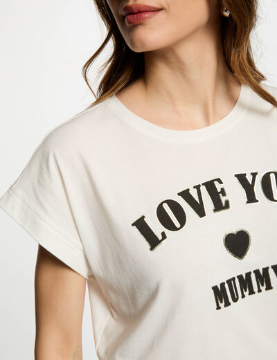 Camiseta con mensaje blanco mujer