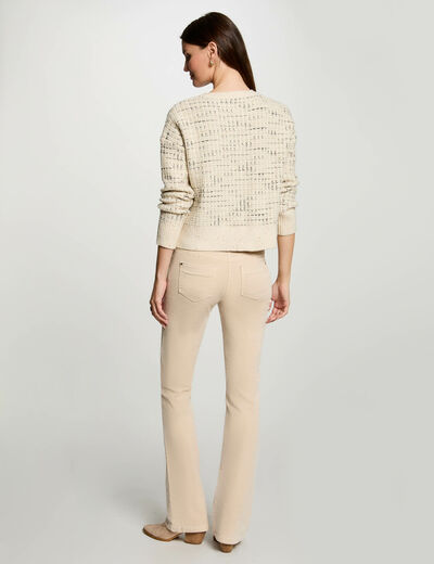 Jersey cuello redondo crudo mujer