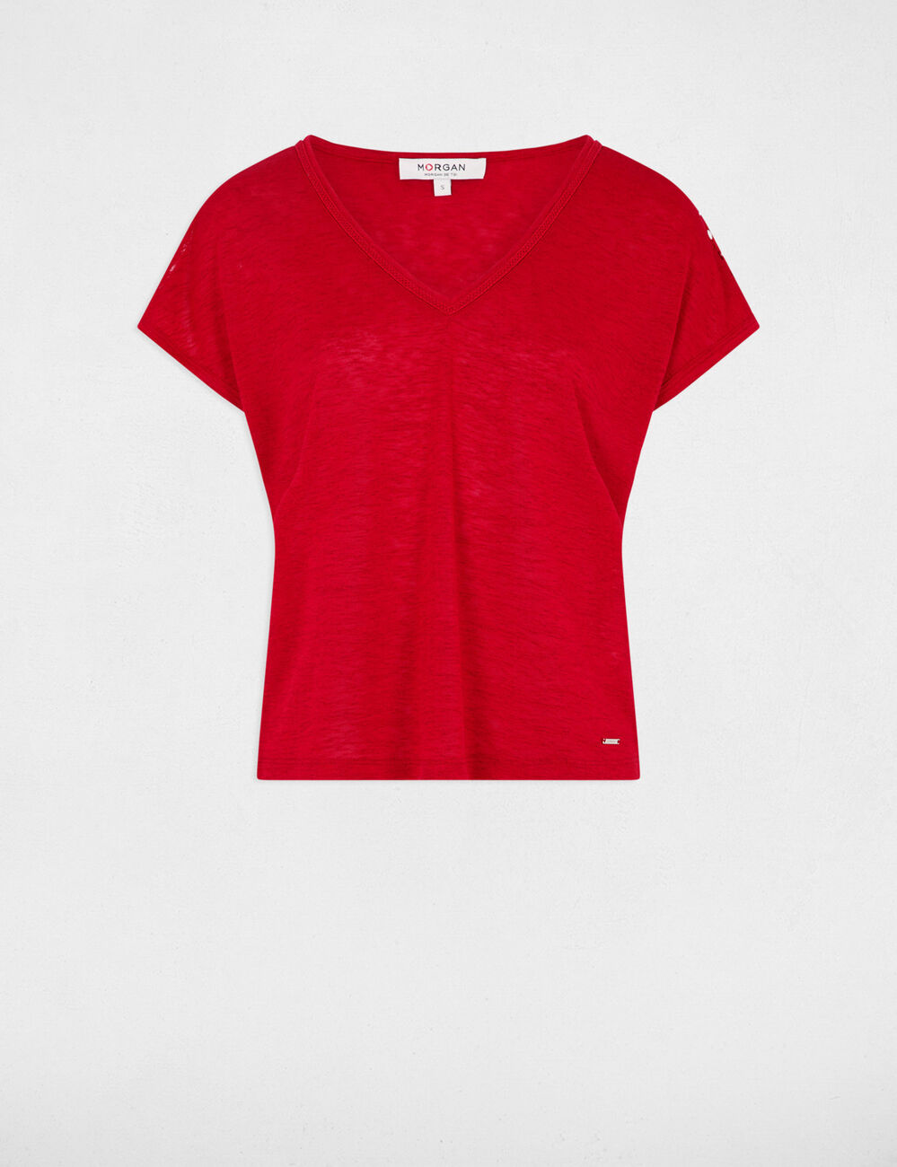 Camiseta manga corta rojo mujer