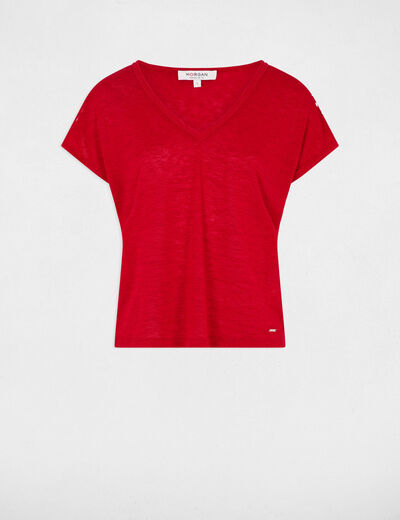 Camiseta manga corta rojo mujer
