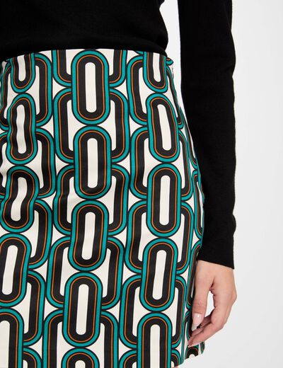 Falda corta estampado multico mujer