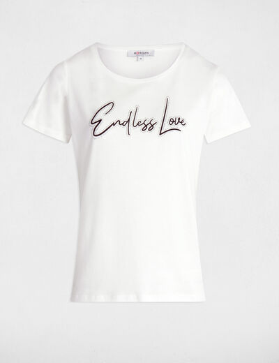 Camiseta con mensaje blanco mujer